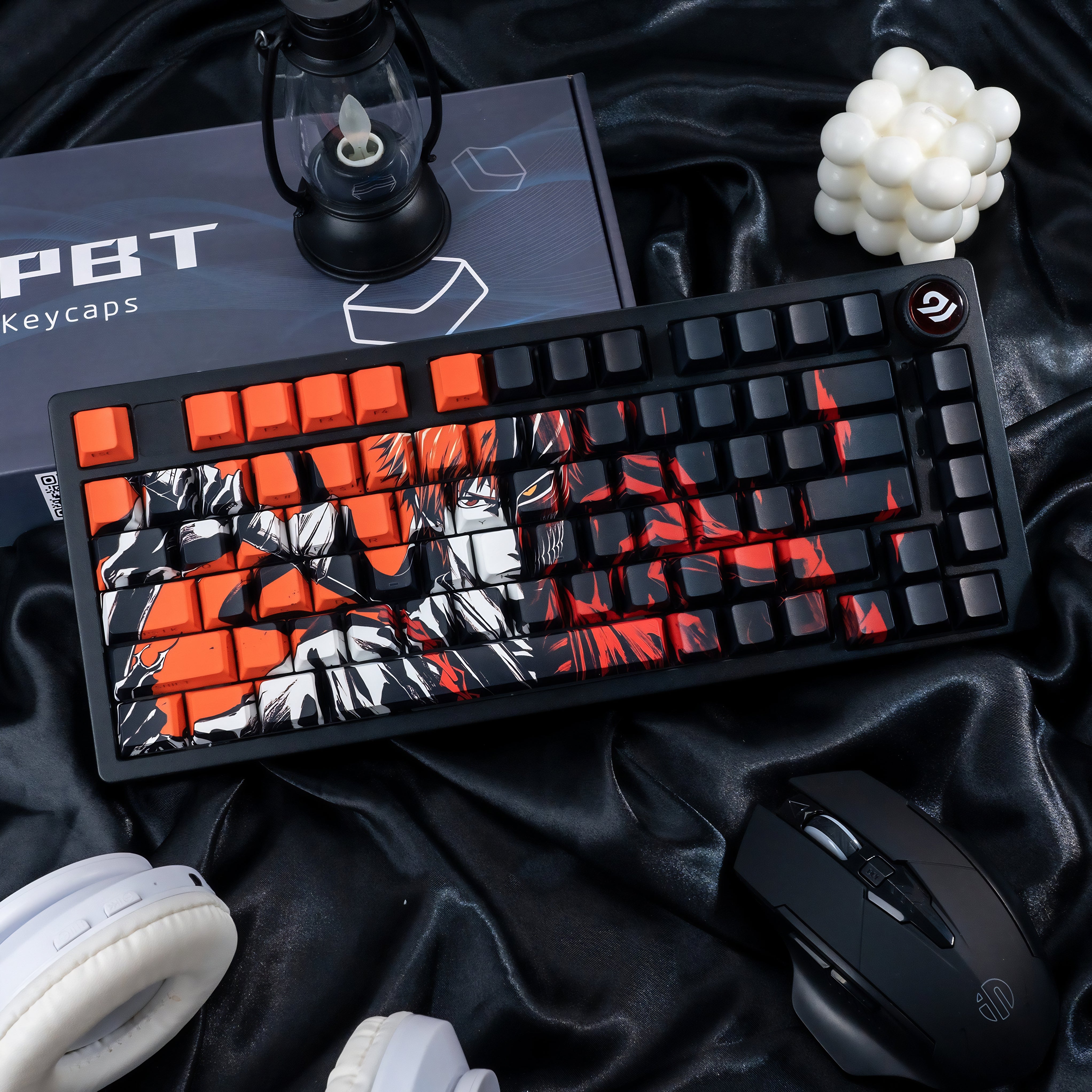 Bleach Thousand Year Blood War TYBW Kurosaki Ichigo Hollow Mask Anime Custom Keycaps Set For Cherry MX Keyboards 2