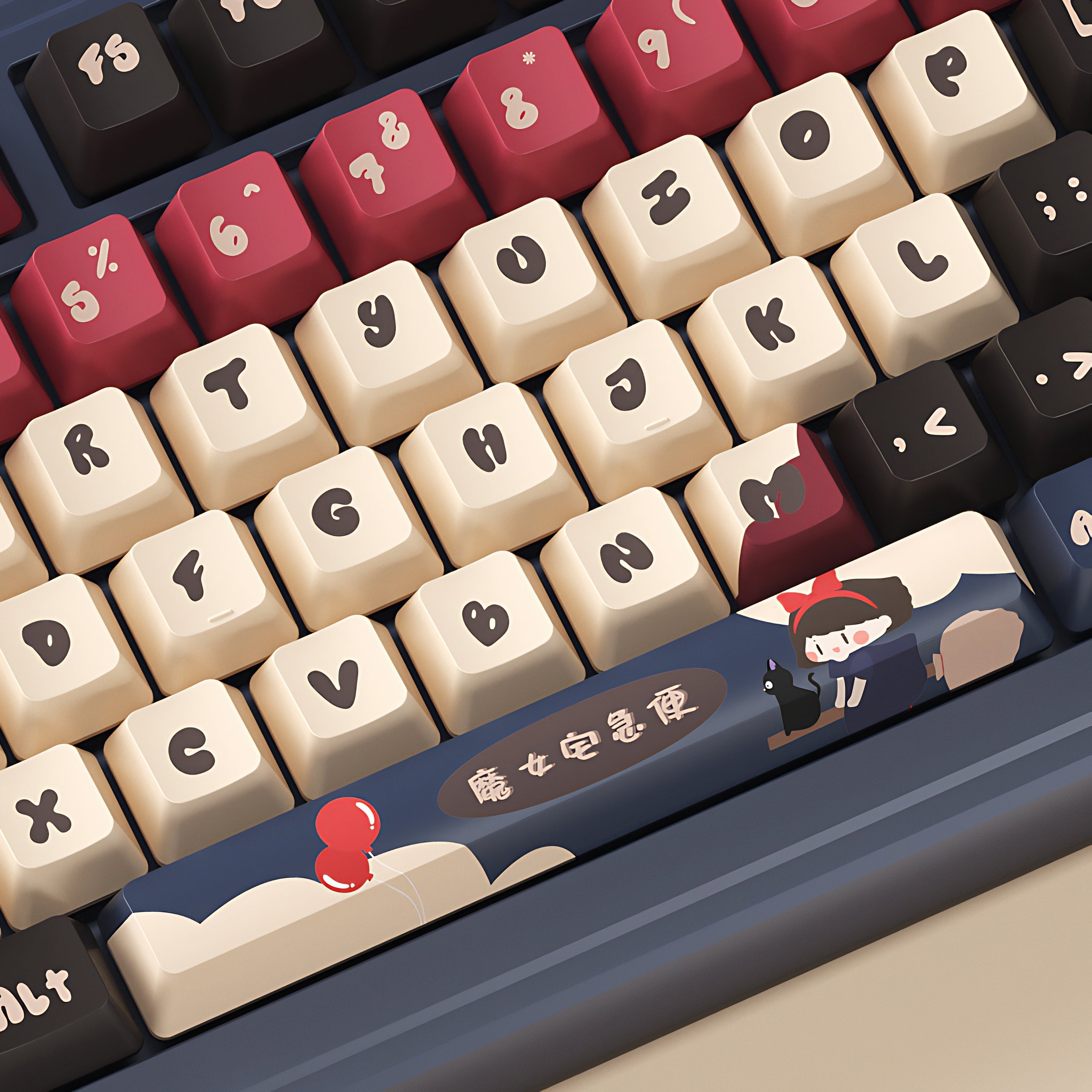Chibi Kikis Delivery Service Studio Ghibli Custom Anime Keycaps Set For Cherry MX Keyboards 3