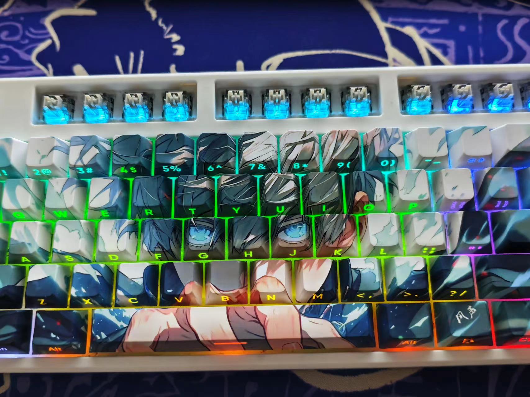 Gojo Satoru Jujutsu Kaisen Anime Keycaps Set For Cherry Mx Mechanical Keyboard 2