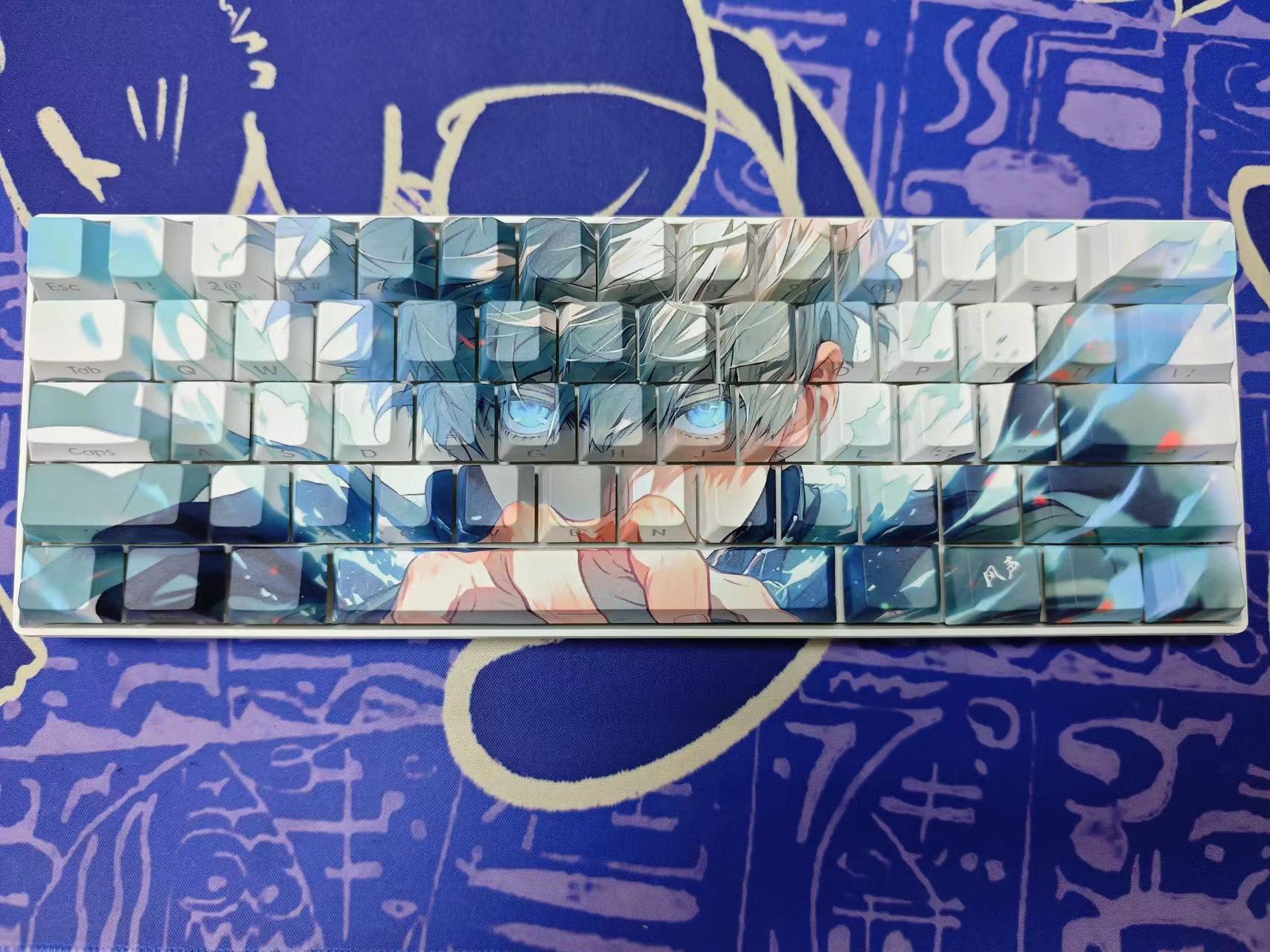 Gojo Satoru Jujutsu Kaisen Anime Keycaps Set For Cherry Mx Mechanical Keyboard 4