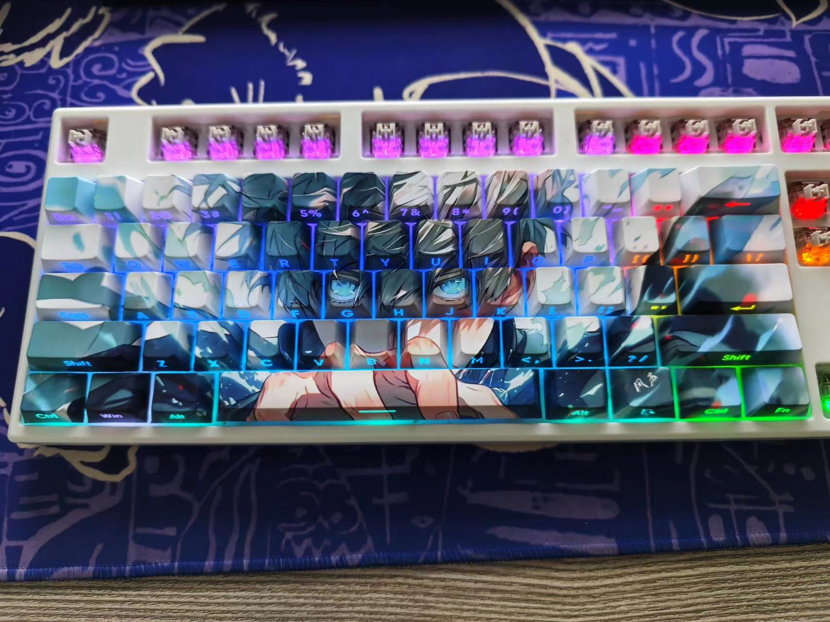 Gojo Satoru Jujutsu Kaisen Anime Keycaps Set For Cherry Mx Mechanical Keyboard 5