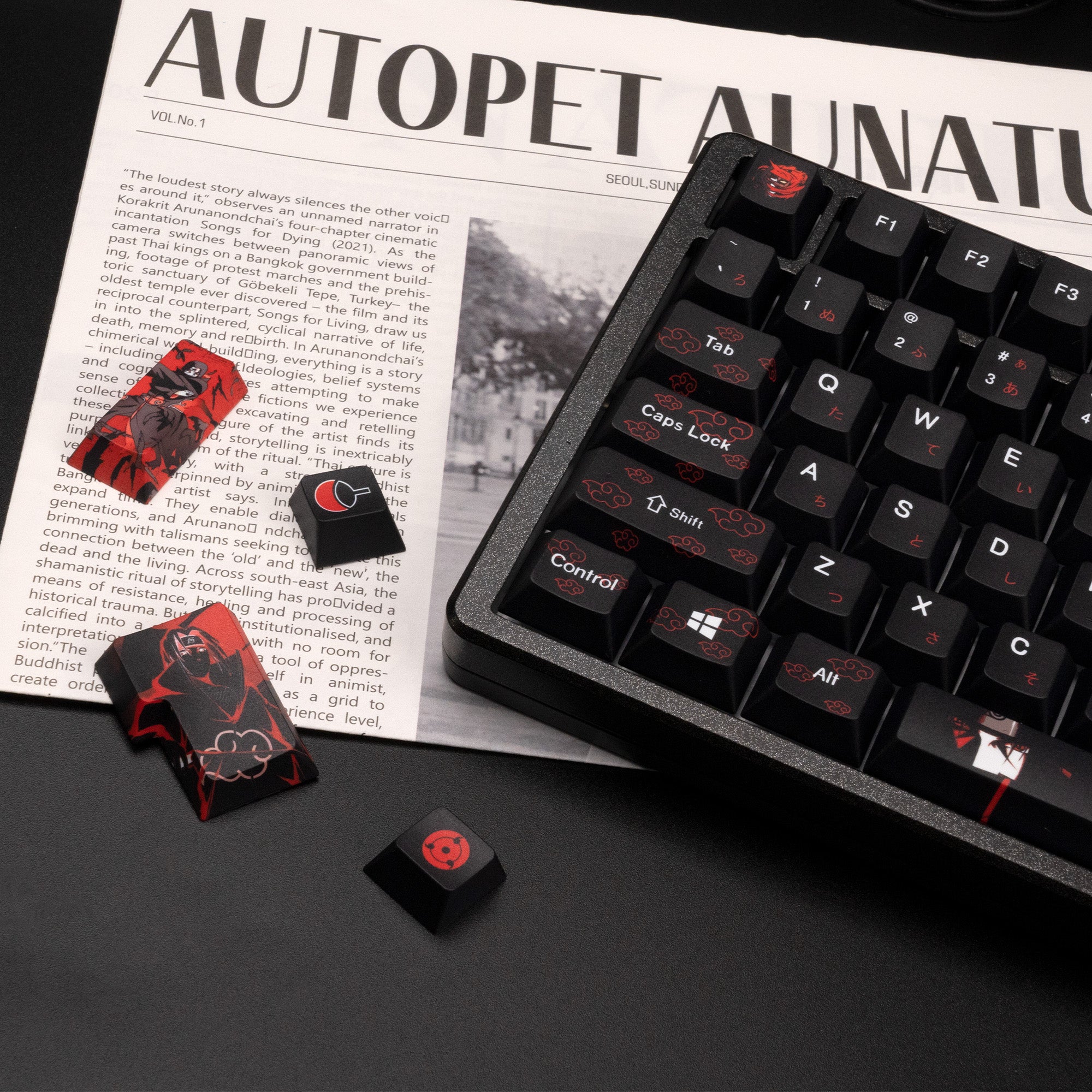 Itachi Uchiha Naruto Anime Custom Keycaps Set For Cherry MX Mechanical Keyboard 3