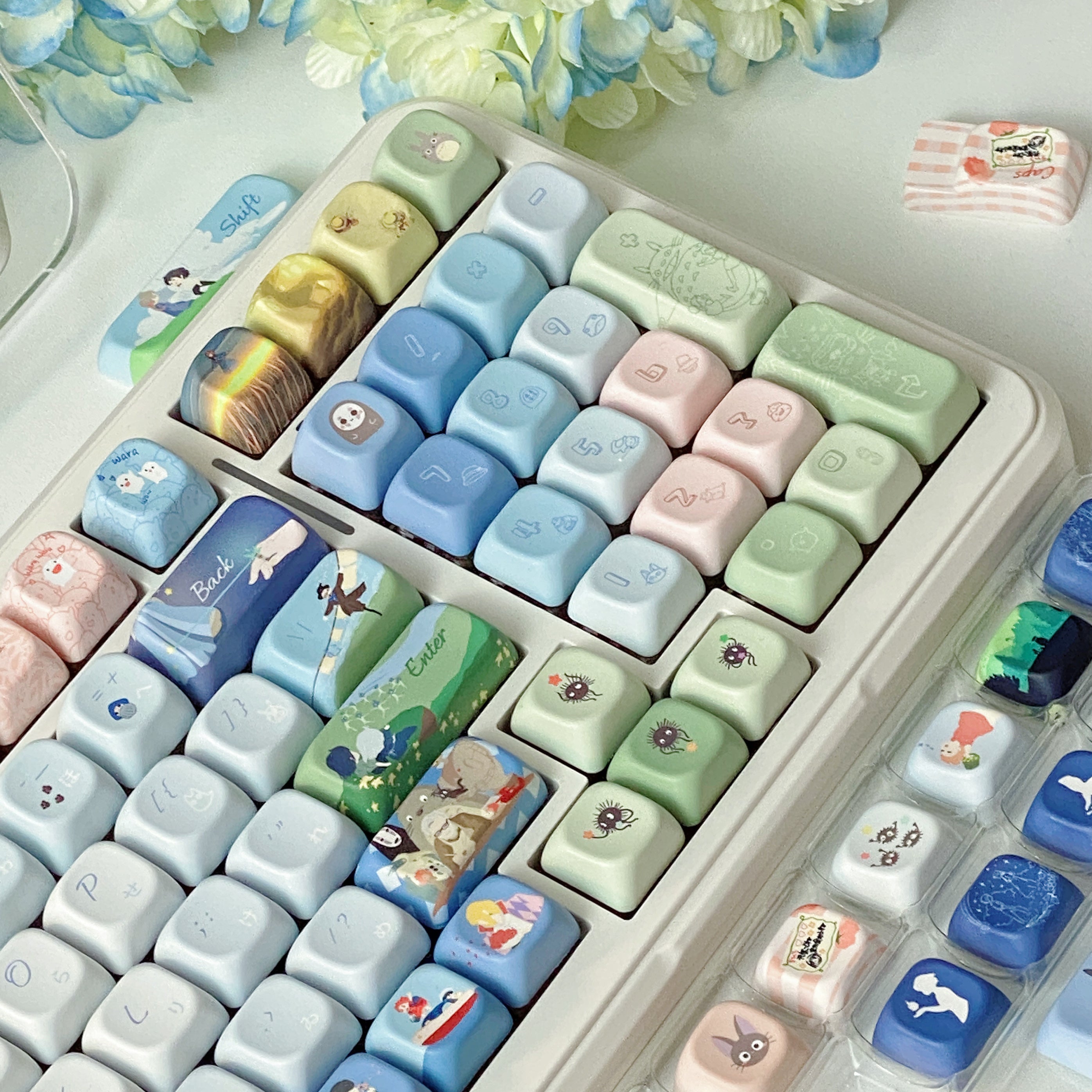 Spirited Away Ponyo Howls Moving Castle Studio Ghibli Custom  Anime Keycaps For Cherry MX Mechanical Keyboard 1