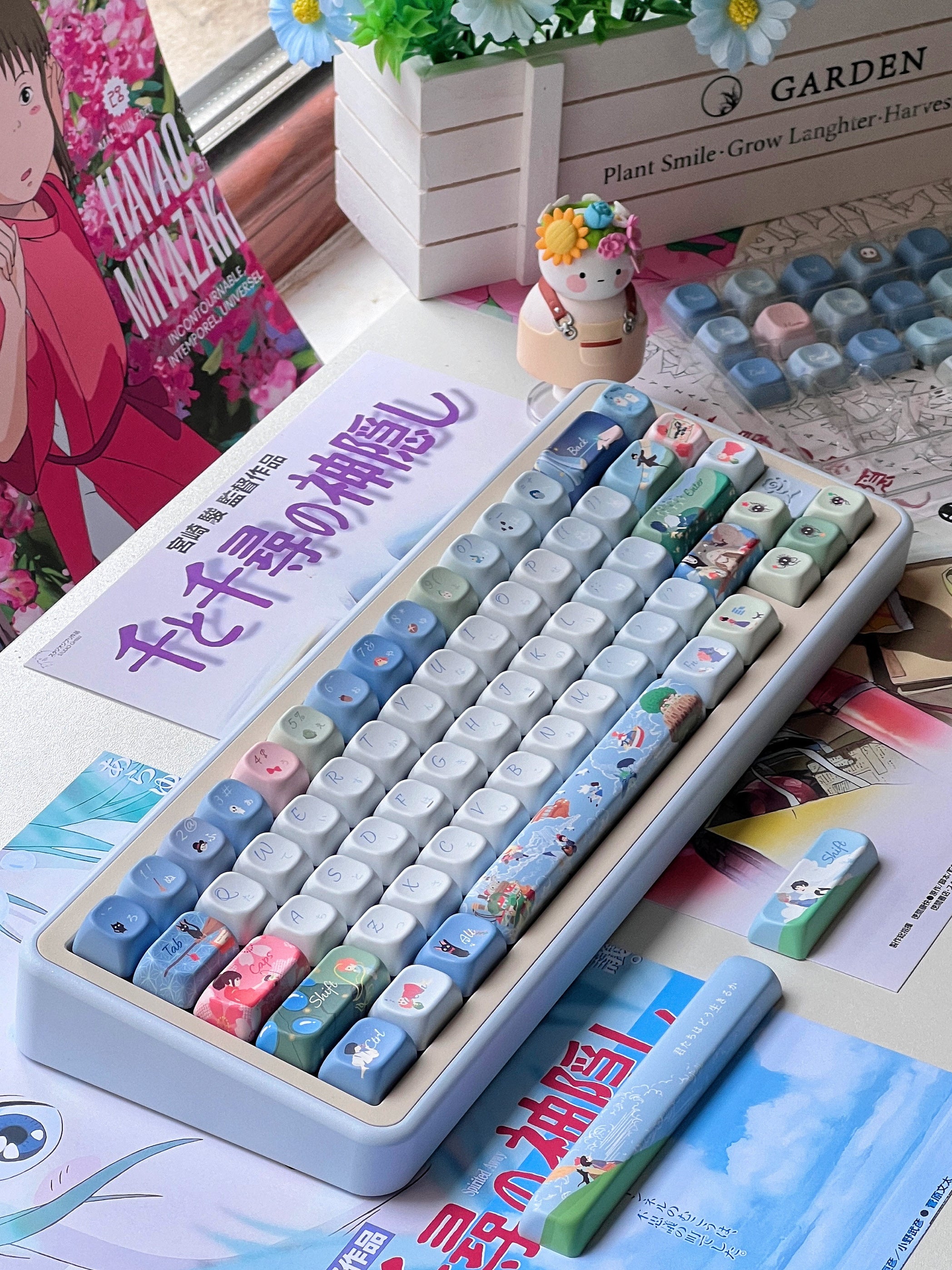 Spirited Away Ponyo Howls Moving Castle Studio Ghibli Custom  Anime Keycaps For Cherry MX Mechanical Keyboard 6