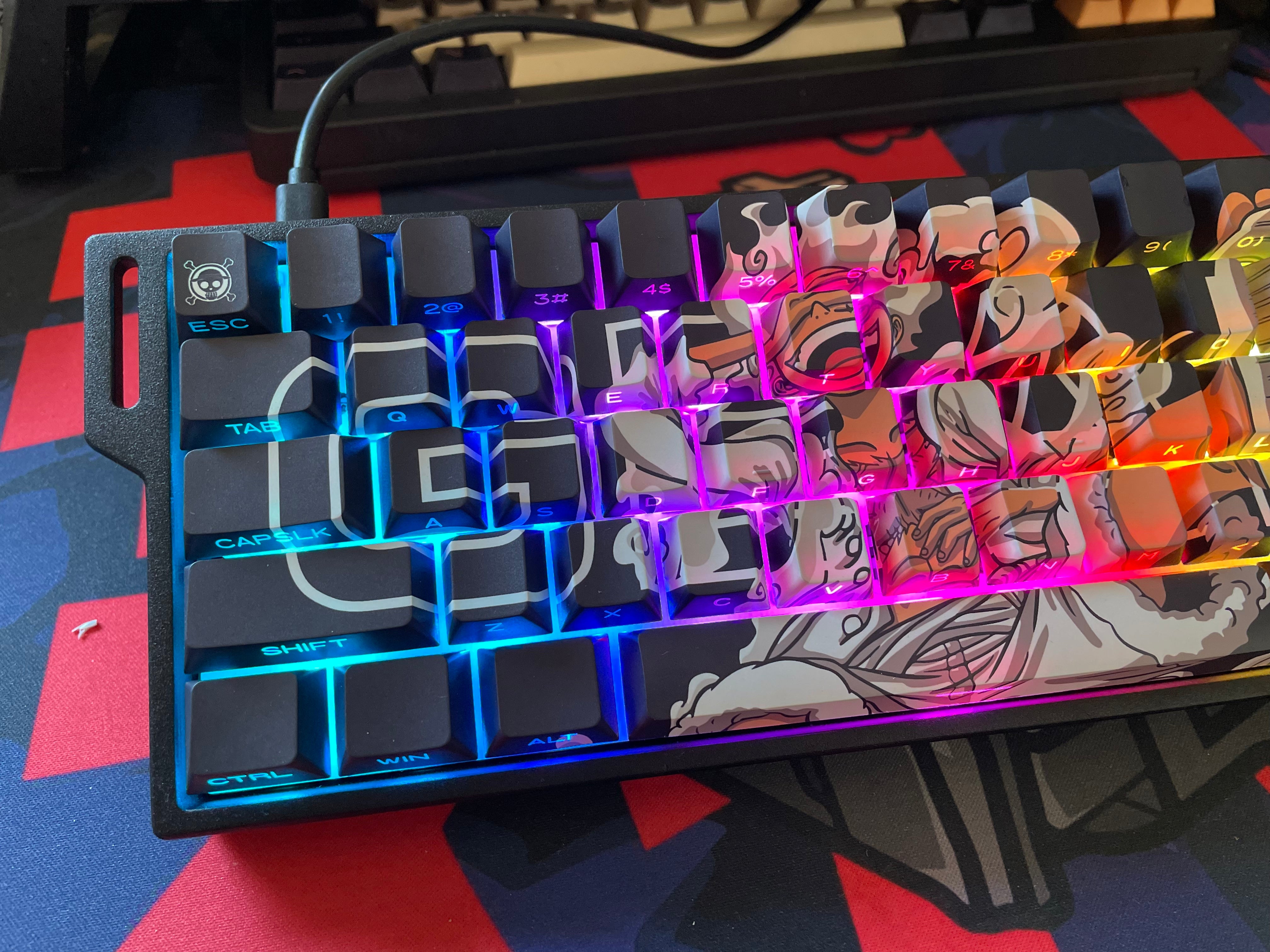 One Piece Gear 5 Monkey D Luffy Custom Keycaps Set For Cherry MX Mechanical Keyboards Thumbnail 2