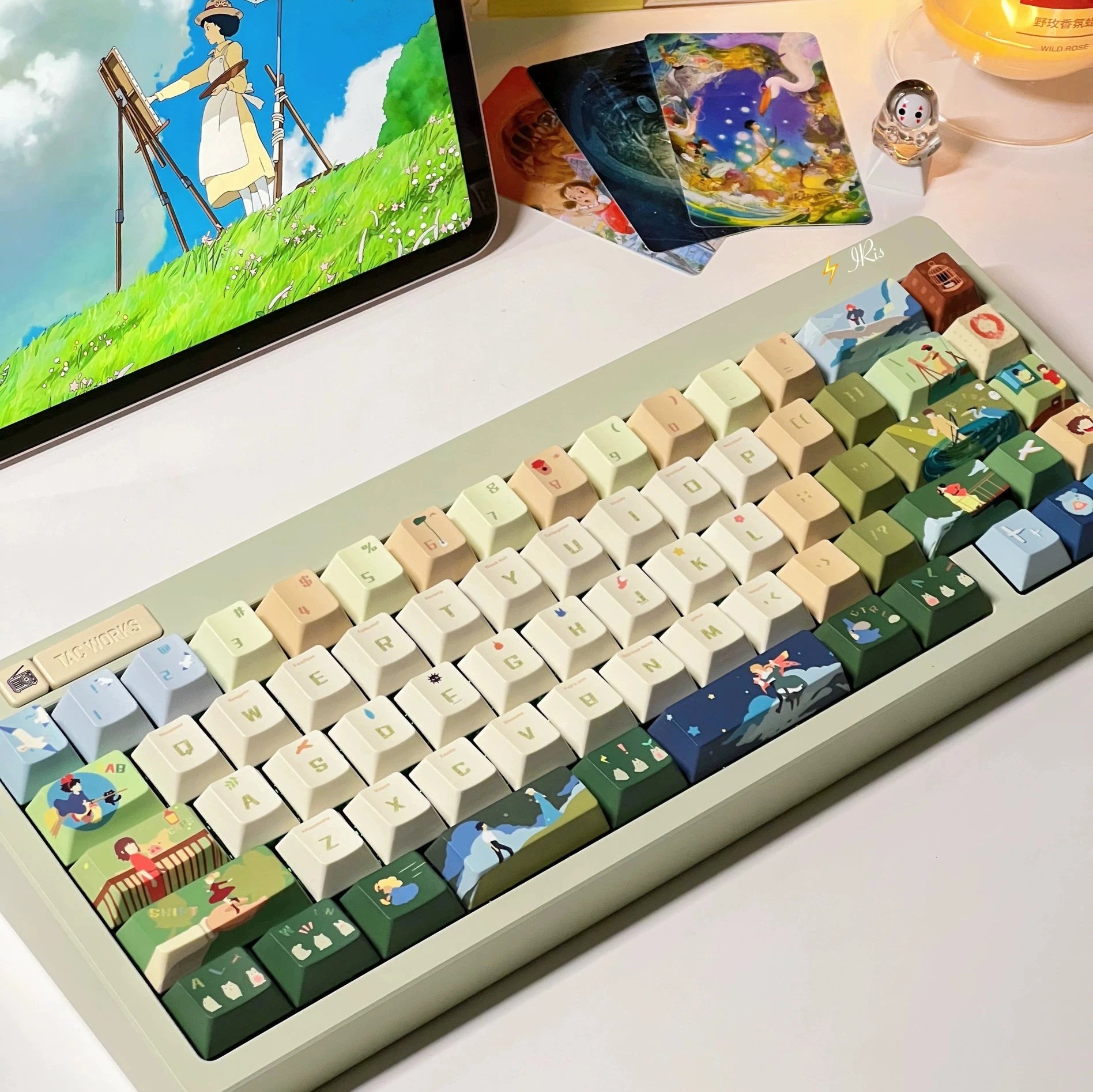 Spirited Away Ponyo Howls Moving Castle Studio Ghibli Custom  Anime Keycaps For Cherry MX Mechanical Keyboard 2
