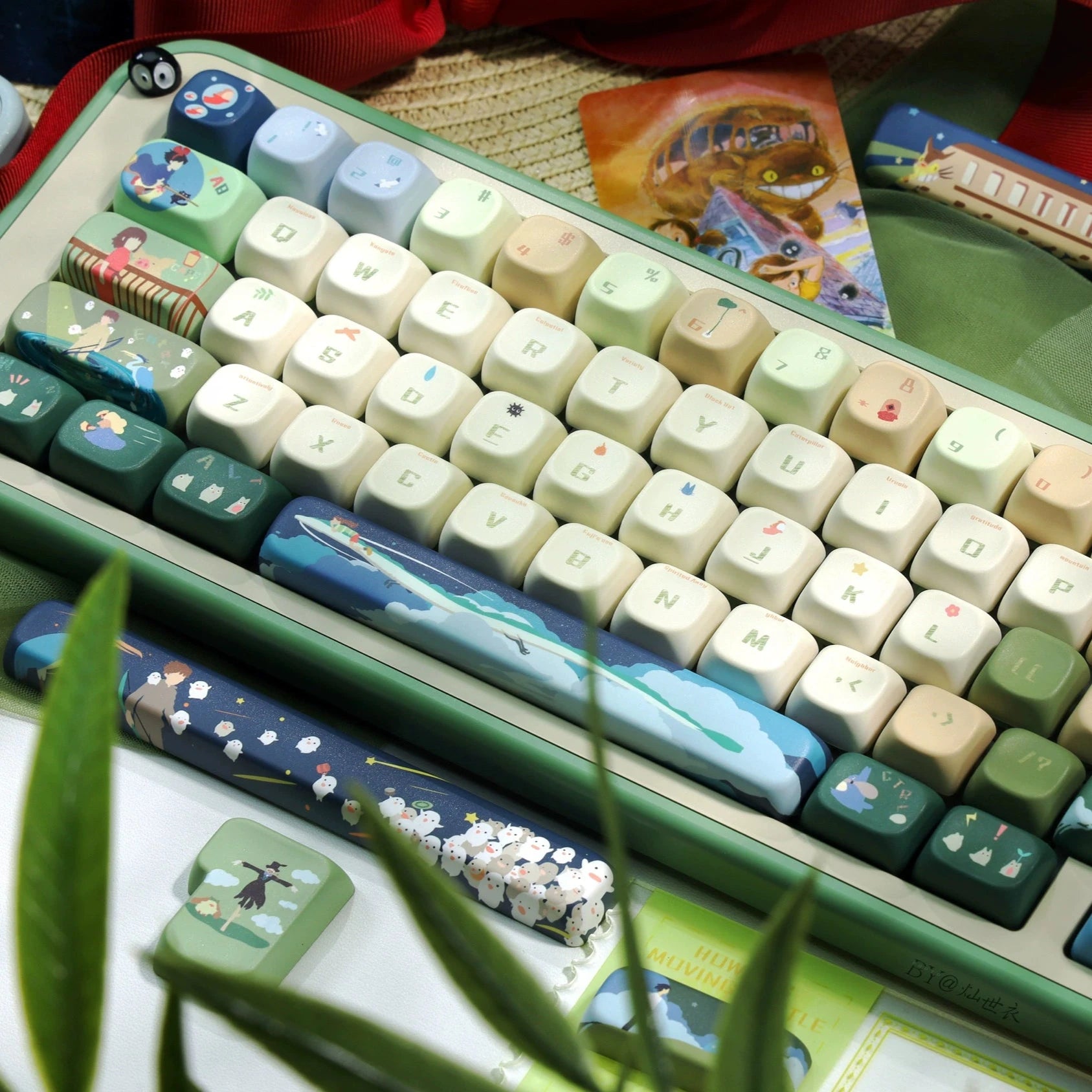 Spirited Away Ponyo Howls Moving Castle Studio Ghibli Custom  Anime Keycaps For Cherry MX Mechanical Keyboard Thumbnail